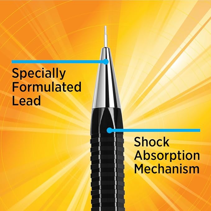 BIC Break Resistant Pro with Shock-Absorption and Twist-Up Eraser, Mechanical Pencil, 2-Count