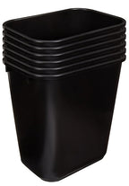 Amazon Basics Trash Can, Rectangular Commercial Office Wastebasket, 7 Gallon (Pack of 6), Black