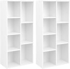 VASAGLE Set of 2 Bookcases, Bookshelves, 7 Compartments, Freestanding Shelves and Cube Organizers, Display Shelves for Small Spaces, for Living Room, Bedroom, and Home Office, Cloud White ULBC27WT-2