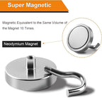DIYMAG Magnetic Hooks for Hanging Cubicle Accessories, 120lbs 2026 Cruise Cabin Ship Essentials Magnetic Hook Heavy Duty Strong Magnets Fridge for Classroom Beach Kitchen Grills 4 Pack Silver