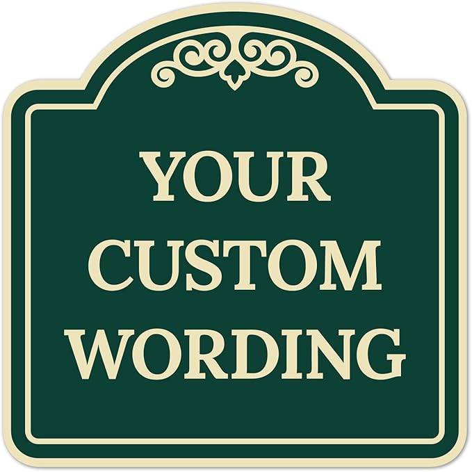 Custom Decorative Sign, Personalized Metal Sign for Business, Driveway, Home, Airbnb, Office Door Plaque,Green Background,12x12 Inches, ACM, Fade Resistant, Made in USA