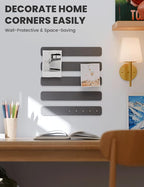 Fluxynara Cork Board Alternative Felt Strip Board 5-Pack 13"x2", Office Pin Board with 35 Push Pins, Adhesive Install for Bedroom Door & Home Office(Charcoal Gray)