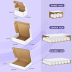 Eupako 18 Pack Small Shipping Boxes Assorted Sizes, 6x4x3, 12x9x3, 13x10x2-6 PCS Each Small Boxes, White Corrugated Box Mailers, Cardboard Boxes for Packaging Small Business, Mailing