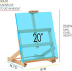 MEEDEN Heavy-Duty H-Frame Tabletop Easel: Adjustable Studio Desktop Easel for Painting- Portable Beechwood Art Easel Stand for Artist - Hold Canvas up to 20" High