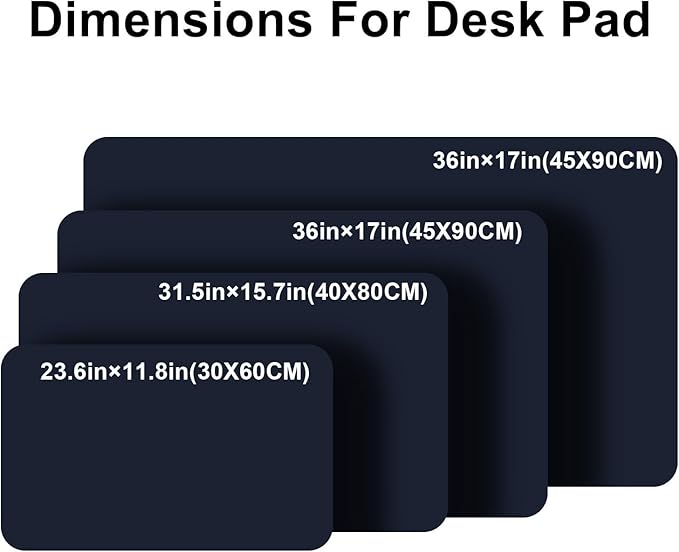 PU Leather Desk Pad Protector Gaming Mouse Pad Non Slip Desk Mat for Keyboard and Mouse Waterproof Desk Writing Pad for Office and Home Desk Accessories(Dark Blue, 31.5 * 15.7)
