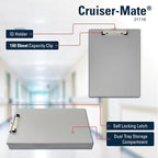 Saunders Metal Clipboard with Storage, Silver Dual Layer Nursing Clipboard Folio, Letter Size Paper Organizer, Slim Steel Clip, Form Holder Clip Board for Office, School & Work - Made in USA