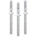 3 Pieces 6 Inch 15 cm Pocket Ruler Flexible Precision Stainless Steel Ruler with Detachable Clips Stainless Steel Pocket Clip Scale Gauge Metric British System