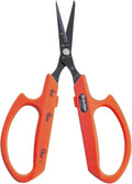Saboten Fluorine Coated Angled Blade Trimming Scissors Orange PT-2 160mm Precision Gardening Bonsai and Floral Shears Made in Japan