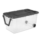Sterilite 6-Pack Modular Stacker Box, Durable Clear Plastic Storage Bins with Latching Lids, 160 Quart - Stackable Organizing Container Boxes for Closet, Bathroom, and Office