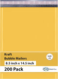 Kraft Bubble Mailers 8.5x14.5 inch #3 | Self Seal Padded Envelopes | Cushioned Bubble Mailer | Usable Size 8.5x13.5 | Lightweight mailing Shipping Bags | 200 Pack Bulk | Made in USA