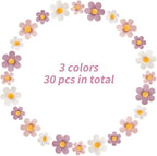 30pcs Decorative Flower Push Pins - Pink Thumb Tacks for Cork Board, Photo Wall, Feature Wall, Map, Bulletin Board, Office or Home