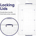 Superio Storage Bins with Lids, Clear Plastic Containers for Organizing, Stackable Totes, BPA Free, Odor Free, Organizer Boxes for Home, and Dorm (4 Pack, 60 Quart)