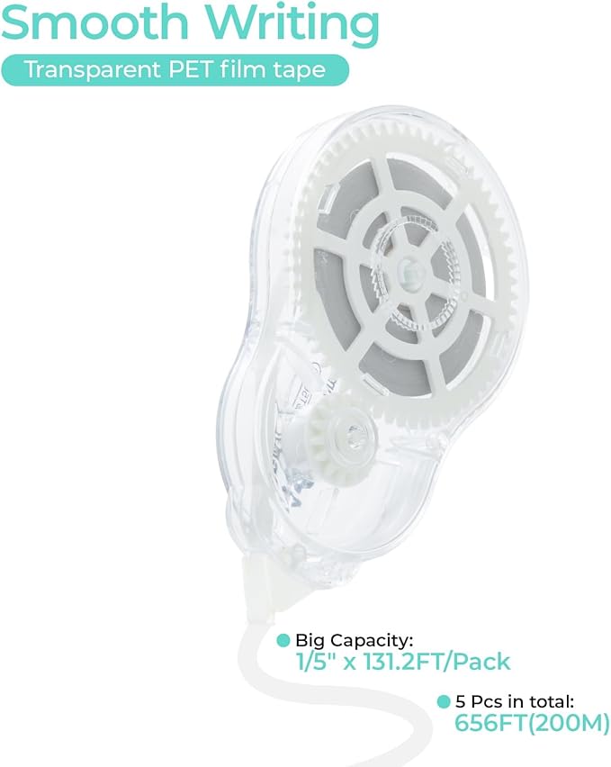M&G 5 pack Correction Tape，131.2 Feet correction tape, Total 656FT/200M, Easy to Use Applicator for Instant Corrections, Office Products