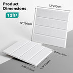Lunarthos Felt Wall Tiles,12 Pack 12"x12"x0.4" Cork Borad Tiles with Self Adehesive Backing，Soundproof Corkboards for Office Home School（White）