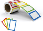 MFLABEL® Colorful Plain Name Tag Labels - 200 Stickers, 3.5 x 2.25 Inch, Colorful Border Name Tags for Office, Meetings, School, Home, Events, and Parties