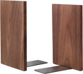 Muso Wood Handmade Walnut Book Ends, Non-Skid Bookends for Shelves, Large Sturdy Book Ends for Heavy Books, Decorative Book Shelf (1 Pair)