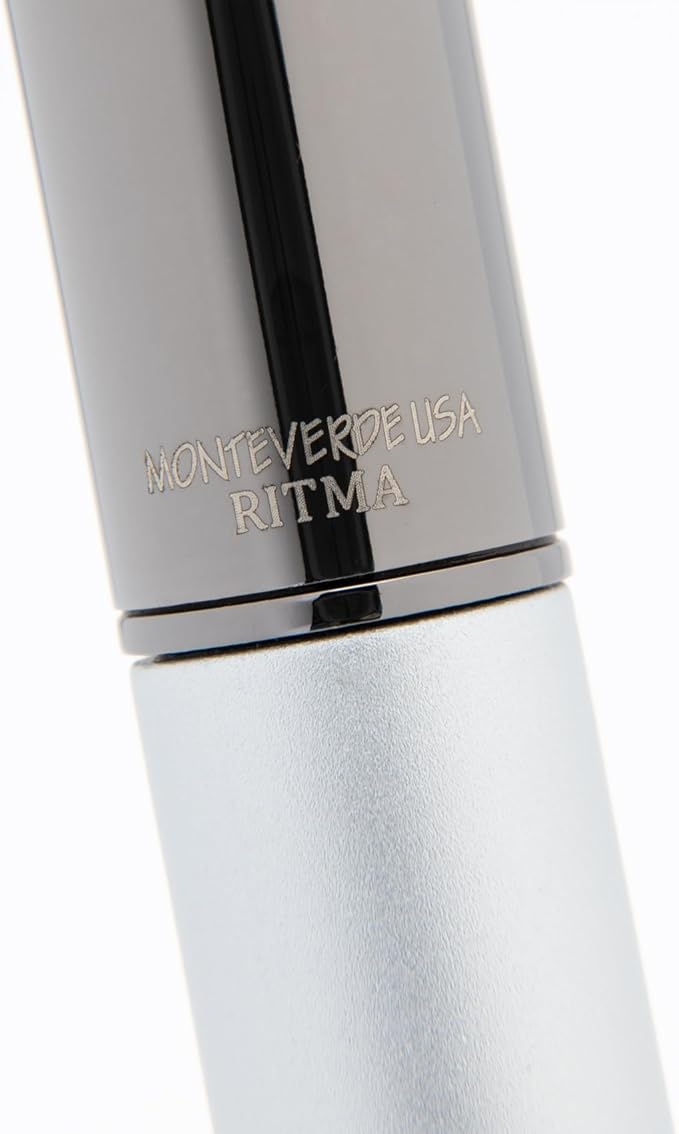 Monteverde USA Ritma Fountain Pen in Silver – Medium Nib, Balanced JoWo Stainless Steel, Refillable Ink Cartridge/Converter – Perfect for Professionals & Writing Enthusiasts