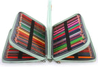 Vomgomfom Colored Pencil Case - 200 Slots Pencil Holder with Zipper Closure Twill Fabric Large Capacity Pencil Case for Watercolor Pens or Markers, Pencil Case Organizer for Artist (Green)