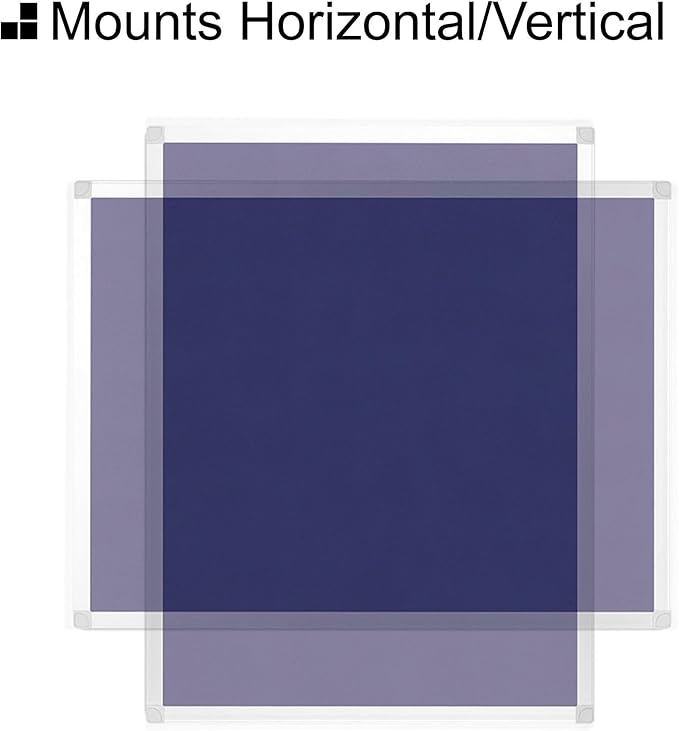 BoardsPlus Blue Felt Bulletin Board, 36" x 48", Wall Mounted Self-Healing Pin Board with Aluminum Frame, Affordable Felt Vision Board for Home, Office, Dorm & Classroom