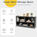 Tangkula 5 Cube Bookcase, 2 Tier Wooden Storage Open Bookshelf, Multipurpose Display Storage Cabinet for Living Room, Bedroom, Hallway, Kid's Playroom, Reading Nook (Grey)
