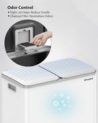 Lovewind Trash Can, 2 x 10.5 Gallon (2 x 40 L) Garbage Can for Kitchen Dual Compartment Recycling Kitchen Step Trash Bin, Stainless Steel Trash and Recycle Bin Combo with Soft-Close Lid, White