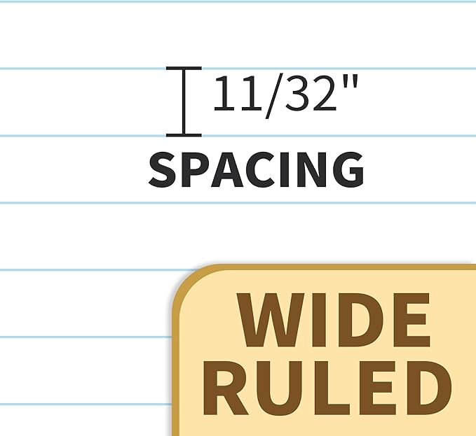 SUNEE Spiral Notebook, 1-Subject, Wide Ruled Paper, 8" x 10-1/2", 100 Sheets per Notebook, 3-Hole Punched Paper, Water Resistant Cover, Double-sided Pockets, Spiral Lined Notebooks for School, Black