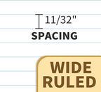 SUNEE Spiral Notebook, 1-Subject, Wide Ruled Paper, 8" x 10-1/2", 100 Sheets per Notebook, 3-Hole Punched Paper, Water Resistant Cover, Double-sided Pockets, Spiral Lined Notebooks for School, Black