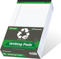 KAISA White Legal Pads Writing Pads Recycled Paper, 8.5"x14" Wide Ruled Lined Paper Perforated 50 sheets Hard Back Notepads Large Legal Pad Writing Tablet For Office Supplies (White 12pads)