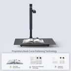 CZUR Shine Surface Pro Professional Document Scanner, 16MP Document Camera + 2MP Webcam+ Working Surface, A3 Book Scanner for Computer/Laptop, 180+ Languages OCR, Fast Scan 1s/Page, for PC/Mac