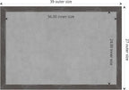Amanti Art Grey Framed Magnetic Board 27x39 Large Vision Board for use with Magnets, 100% Metal Sheet to Display Items as Office Decor or for Home Organization in mudroom, Kitchen or Kids Room