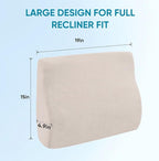 AHUAWA Lumbar Support Pillow for Recliner Chair and Couch, Memory Foam Back Cushion Ergonomic Large Back Support Pillow for Lower Back Pain Relief, with Soft Velvet