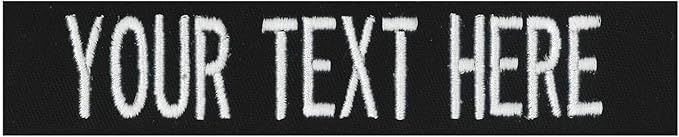 Custom Uniform Name Tapes Solid Colors. Black Fabric, 3.5 Inch Hook Fastener (Uniform Ready Fastener)