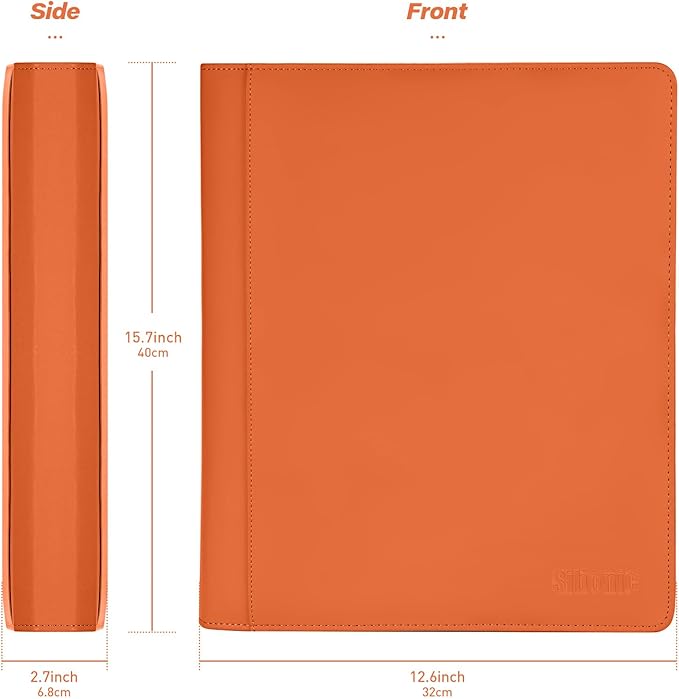 Sibonic 9 Pocket TopLoader Binder, Holds 360 3”x4” Toploader Hard Cases, Sleeves Card Collection Binder, 20 Double Sided Pages, Compatible with Trading & Sports Holder - Orange