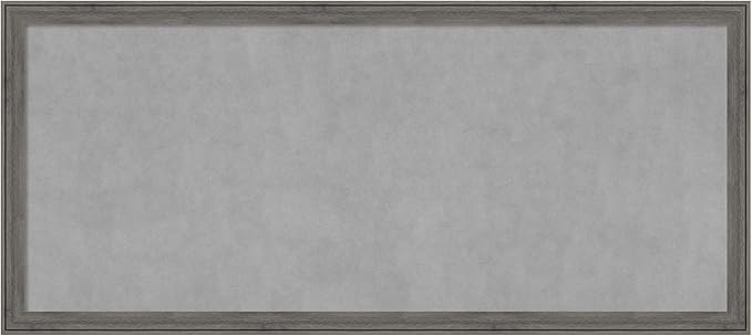 Amanti Art Grey Framed Magnetic Board 23x51 Oversize Vision Board for use with Magnets, 100% Metal Sheet to Display Items as Office Decor or for Home Organization in mudroom, Kitchen or Kids Room