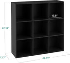 Best Choice Products 9-Cube Storage Organizer, 13.5in Shelf Opening, Bookcase, Display Shelf, Customizable w/ 3 Removable Back Panels – Black