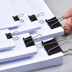 Binder Clips Assorted Sizes Paper Clamps, XLarge, Large, Medium, Small, Mini, 100Count Black Paper Clips Office File Supplies, Meet a Variety of use Scenarios