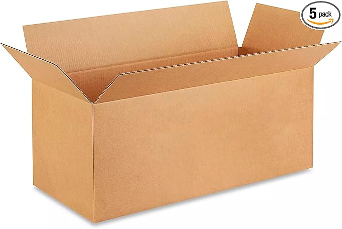 IDL Packaging - B-331414-5 Large Corrugated Moving Boxes 33"L x 14”W x 14"H (Pack of 5) - Excellent Choice of Strong Packing Boxes for Moving or Relocating