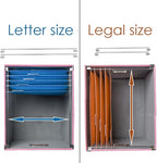 PRANDOM File Organizer Box - Set of 4 Collapsible Decorative Linen Filing Storage Hanging File Folders with Lids Office Cabinet Letter/Legal Size Pink 17.1x14x11.1 inch