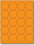 NextDayLabels - 8-1/2 x 11 Neon Color High Light Fluorescent Labels for Laser & Inkjet Printer (Orange Fluorescent, 2" Round - 20 Per Page | 2000 Labels)