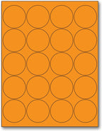 NextDayLabels - 8-1/2 x 11 Neon Color High Light Fluorescent Labels for Laser & Inkjet Printer (Orange Fluorescent, 2" Round - 20 Per Page | 2000 Labels)