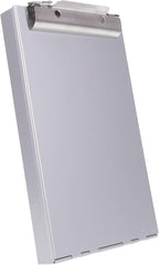 Saunders Metal Clipboard with Storage, Silver Single Layer Nursing Clipboard Folio, Memo Size Paper Organizer, Steel Clip with Self Locking Latch, Form Holder for Office, School & Work - Made in USA