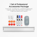 MaxGear Glass Whiteboard Tempered Magnetic Dry Erase Board 48 x 36 Inch Ultra White, Frameless Wall Mounted, Office Classroom Conference Room Home Use, Includes Markers, Eraser, Magnets & Mounting Kit
