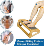 StrongTek Ergonomic Under Desk Footrest, 3 Adjustable Heights Wooden Office Footrest, Large Anti-Slip Surface, Improves Posture and Blood Circulation, up to 400lbs (Natural)