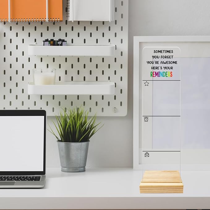 Monitor Memo Board Computer Monitor Memo Board Acrylic for Computer Monitors Laptop And Desktop No Screen Damage With Removable Design 12.6x 3.15 x 0.2 inches