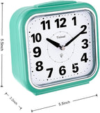 Tinload 5.5" Large No Ticking Analog Alarm Clock,Silent Readable for Seniors,Easy to Set,Gradual Rise Alarm,Big Numbers,Gentle Wake,Snooze, Lighted on Demand,Battery Operated,Green