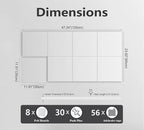 G Gamit Large Felt Wall Tiles Bulletin Board,Large Cork Board Alternative with 30 Pushpins,8-Pack Felt Pin Board with 56 Safe Removable Adhesive Tabs for Home Office School (White)