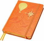 Crein Lynh Dot Grid Journal with 160GSM Thick Paper, 192 Pages, A5 Dotted Notebook for Work, School, Travel | 180° Lay Flat, Foil Stamped Cover, Elastic Band, 2 Bookmarks & Inner Pocket (Orange)
