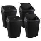 Uumitty Kitchen Trash Can 18.5 Gallon with Swing Lid, 70L Plastic Tall Garbage Can Outdoor and Indoor, Perfect for Commercial Offices, Home Office, 4 Pack