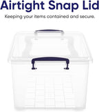 Superio Storage Bins with Lids, Clear Plastic Containers for Organizing, Stackable Totes, BPA Free, Odor Free, Organizer Boxes for Home, and Dorm (2 Pack, 28.5 Qt)