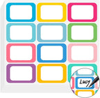 Name Tags,240 Pcs Name Tag Stickers for Classroom 2"x 3"Waterproof Name Labels for Locker&Water Bottles Adhesive Labels for Preschool,Classroom,Teacher,Party,& Home Decor (White+Multi-Color)